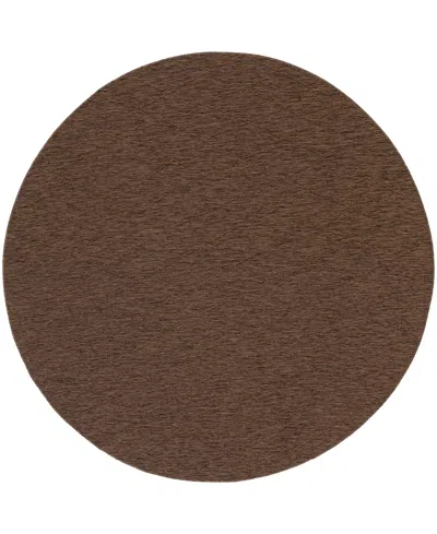 Nourison Home Washable Solutions Wsl01 8'x8' Round Area Rug In Mocha