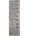 Nourison Interlock Lnk01 Charcoal 2'3" X 7'6" Runner Rug In Charcoal