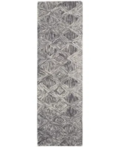 Nourison Interlock Lnk01 Charcoal 2'3" X 7'6" Runner Rug