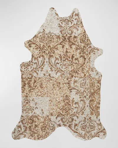 Nourison Juni Hair On Hide Rug, 5' X 7' In White, Silver