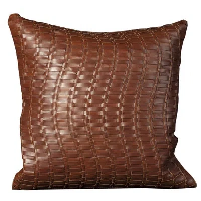 Nourison Leather Throw Pillow In White