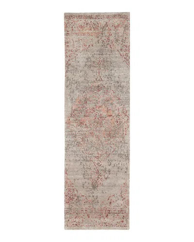 Nourison Lucent Lcn07 Runner Area Rug, 2'3 X 8' In Silver / Red