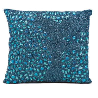 Nourison Luminescence Square Pillow Cover & Insert In Turquoise