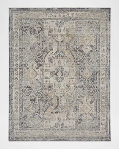 Nourison Lynx Charcoal Power-loomed Rug In Gray