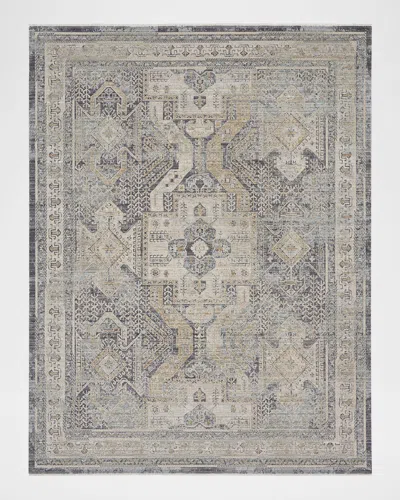Nourison Lynx Charcoal Power-loomed Rug In Gray
