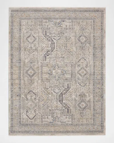 Nourison Lynx Gray/blue Power-loomed Rug, 10' X 14' In Multi