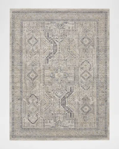 Nourison Lynx Gray/blue Power-loomed Rug In Brown