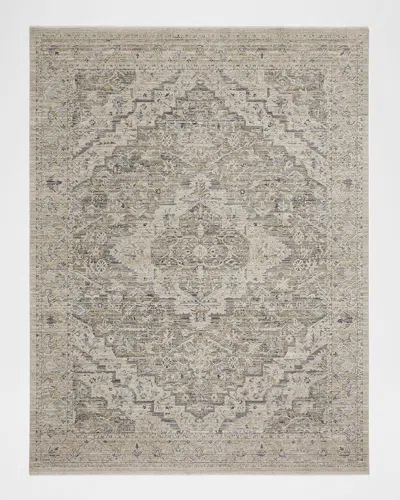 Nourison Lynx Ivory/taupe Power-loomed Rug In Gray