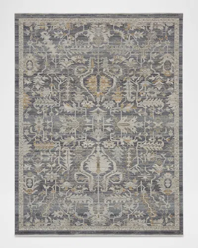 Nourison Lynx Navy Power-loomed Rug In Gray