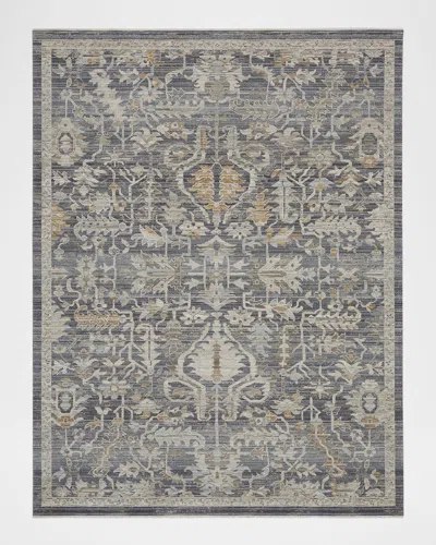 Nourison Lynx Navy Power-loomed Rug In Gray