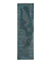Nourison Opaline Opa12 Rug, 2'3 X 8' In Charcoal/blue