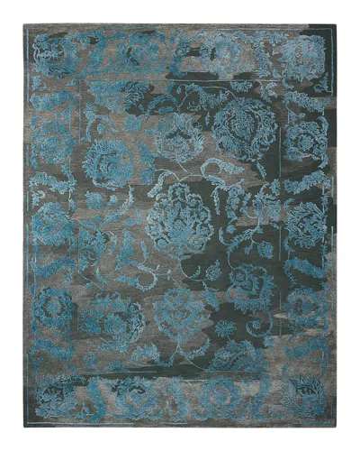 Nourison Opaline Opa12 Rug, 5'6 X 7'5 In Charcoal/blue