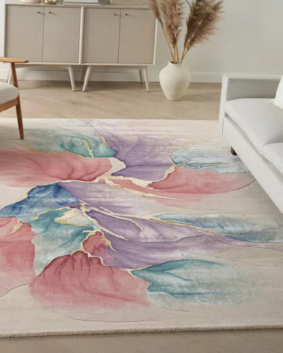 Nourison Petals In Ivory Hand-tuftes Rug, 8' X 10' In Cream/yellow