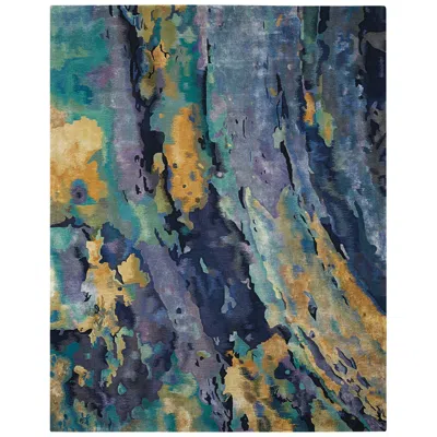Nourison Prismatic 5'6" X 7'5" Silver Blue Wool Area Rug