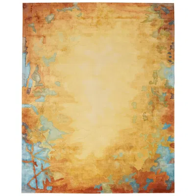 Nourison Prismatic 5'6"x7'5" Gold Blue Wool Area Rug