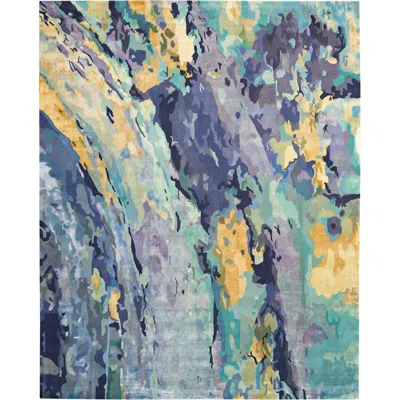 Nourison Prismatic 7'9" X 9'9" Silver Blue Wool Area Rug