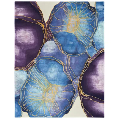 Nourison Prismatic 7'9"x9'9" Blue Purple Wool Area Rug