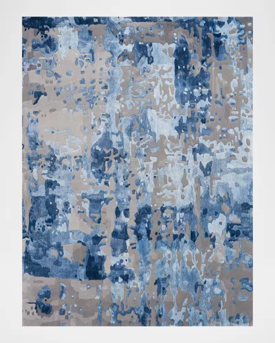Nourison Prismatic Blue/grey Hand-tufted Rug, 10' X 14' In Gray