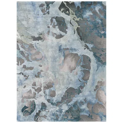 Nourison Prismatic Prs14 5'6"x7'5" Gray Slate Wool Area R In Blue