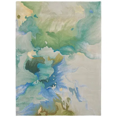 Nourison Prismatic Prs16 5'6"x7'5" Seafoam Wool Area Rug