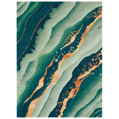 Nourison Prismatic Prs30 5'6"x7'5" Emerald Wool Area Rug
