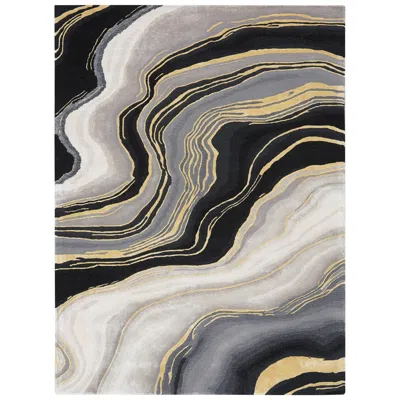 Nourison Prismatic Prs31 5'6"x7'5" Charcoal Gray Wool Area Rug