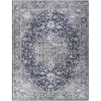 Nourison Rectangle Ncr01 9'2" X 12' Area Rug In Ivory Navy