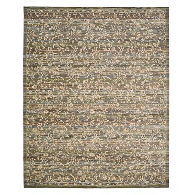 Nourison Rhapsody Rh012 Collection Area Rug, 5'6 X 8' In Blue Moss
