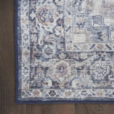 Nourison Runner Ncr01 Runner 2'17" X 10" Area Rug In Ivory;navy