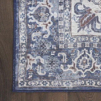 Nourison Runner Ncr01 Runner 2'2" X 8' Area Rug In Ivory;navy