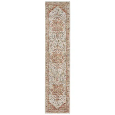 Nourison Sahar 2'3"x10'2" Rust Ivory Runner Area Rug