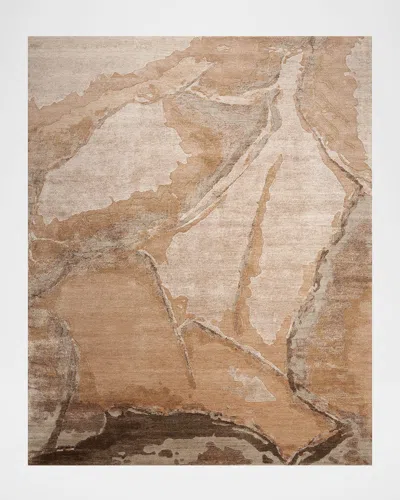 Nourison Shadowing Hand-knotted Rug In Brown