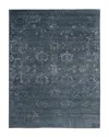 Nourison Silk Shadows Sha15 Rug - Abstract, 5'6 X 7'5 In Blue Stone