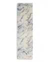 Nourison Silky Textures Sly03 Runner Area Rug, 2'2 X 7'6 In Blue/ivory