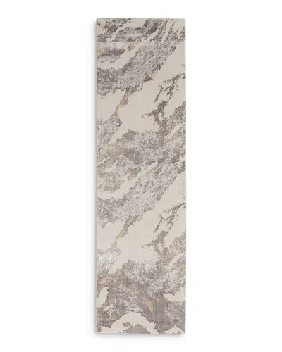 Nourison Silky Textures Sly03 Runner Area Rug, 2'2 X 7'6 In Brown/ivory