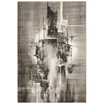 Nourison Twilight Twi30 5'6"x8' Gray Ivory Rectangular Area Rug