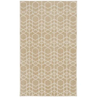 Nourison Washable Charm 2'2" X 8' Beige Ivory Modern Indoor Rug In Beige;ivory