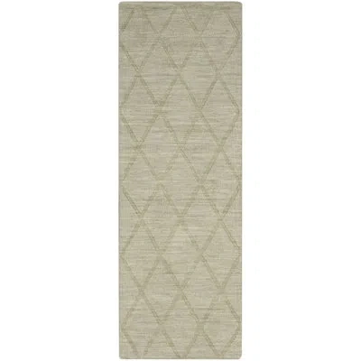 Nourison Wool Haven Sage Modern Wool Indoor Rug In Green,sage
