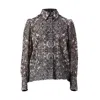 Noushella Women's Black / White Eleanor Long Sleeve Blouse In Black & White In Black/white