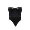 Noushella Women's Dara Strapless Bodysuit In Black In Black