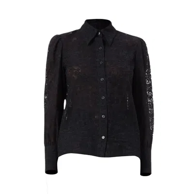 Noushella Women's Eleanor Long Sleeve Blouse In Black
