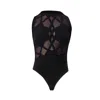 Noushella Women's Lumiere Mesh Leotard In Black In Black