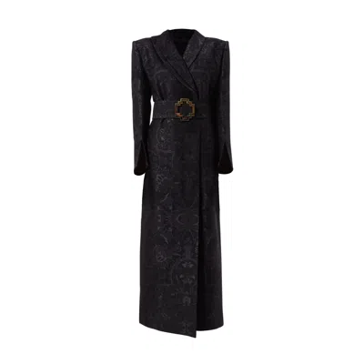 Noushella Women's Splendour Long Sleeve Reefer In Black Elysium