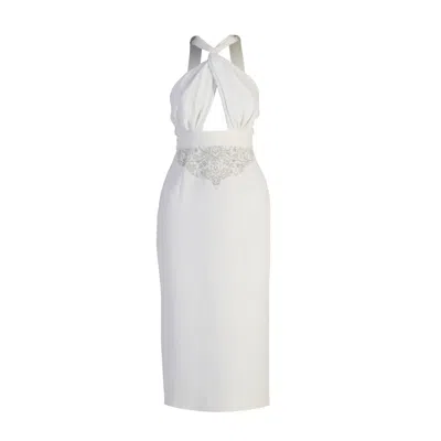 Noushella Women's Vivida Halter Neck Dress In White