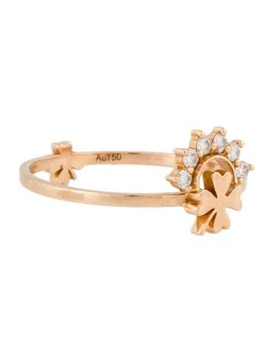 Pre-owned Nouvel Heritage 18k Diamond Clover Cocktail Ring In Multi
