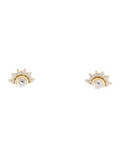 Pre-owned Nouvel Heritage 18k Diamond Mystic Stud Earrings In Multi