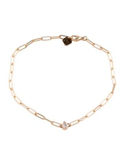 Pre-owned Nouvel Heritage 18k Diamond Pear Classics Station Bracelet, 7" In Multi