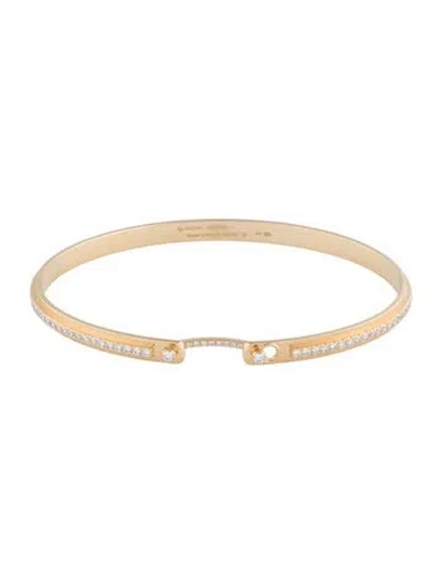 Pre-owned Nouvel Heritage 18k Diamond Tuxedo Mood Bangle Bracelet, 7.25" In Multi