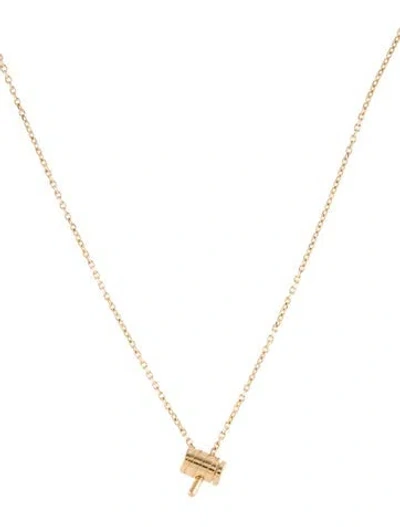 Pre-owned Nouvel Heritage 18k Mini Latch Necklace, 18" In Multi