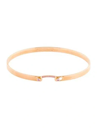 Pre-owned Nouvel Heritage 18k Sapphire 'baby Pink Mood' Bangle Bracelet, 7" In Multi